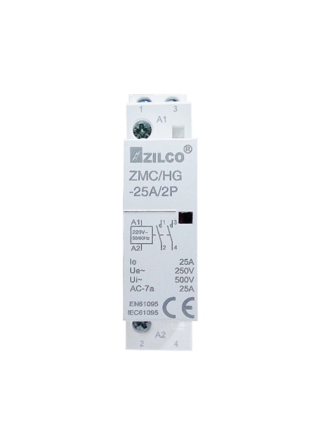 ZILCO® ZMC/HG‑25A/2P – Premium 25A 2‑Pole Modular Contactor German Technology Heavy‑Duty 2NO Rail‑Mounted Contactor - Image 1
